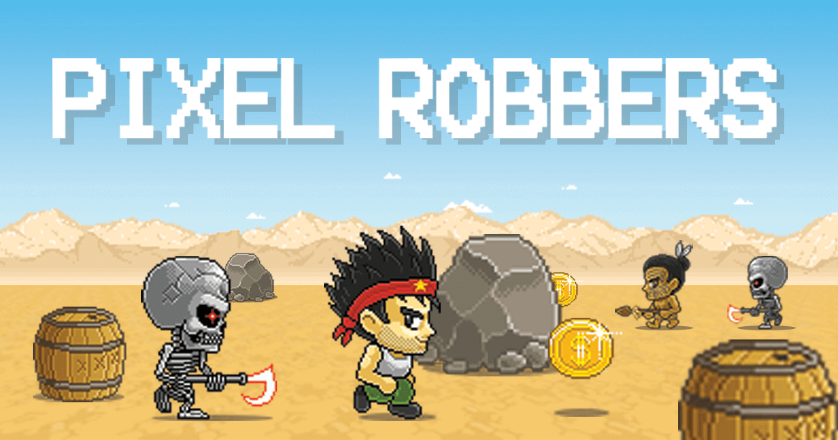 Pixel robbers game banner