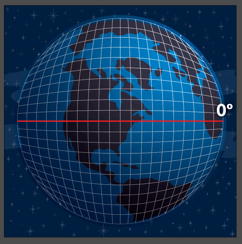 View of the globe with a grid over the top of it